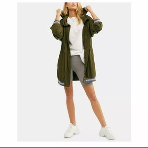 Free People Contrast-Trim Anorak Jacket Large